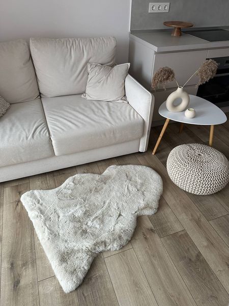 Килим зі штучного хутра Cozy Wave beige cwb-1 фото