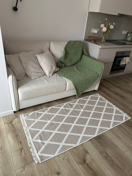 Безворсовий килим Diamond beige dbe-1 фото