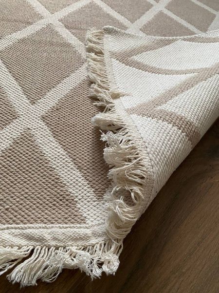 Безворсовий килим Diamond beige dbe-1 фото