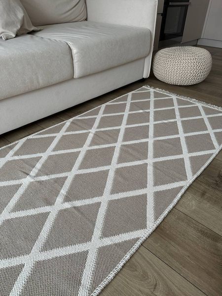 Безворсовий килим Diamond beige dbe-1 фото
