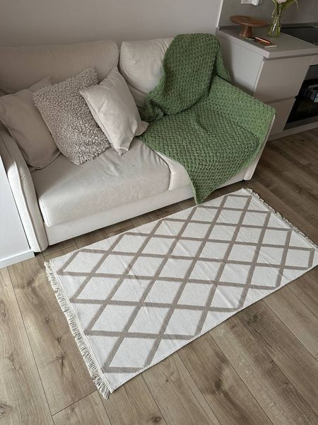 Безворсовий килим Diamond beige dbe-1 фото