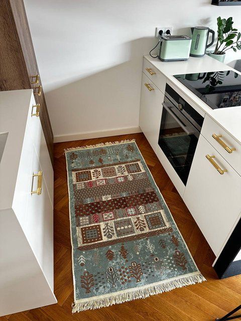 Безворсовий килим Garden aqua gaq-1 фото
