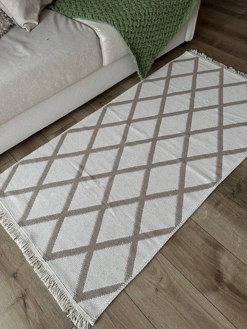 Безворсовий килим Diamond beige dbe-1 фото