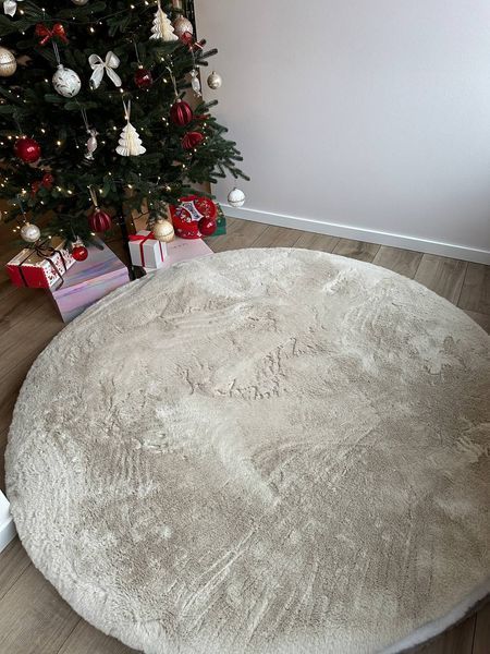 Килим зі штучного хутра Cozy Round beige crob-1 фото