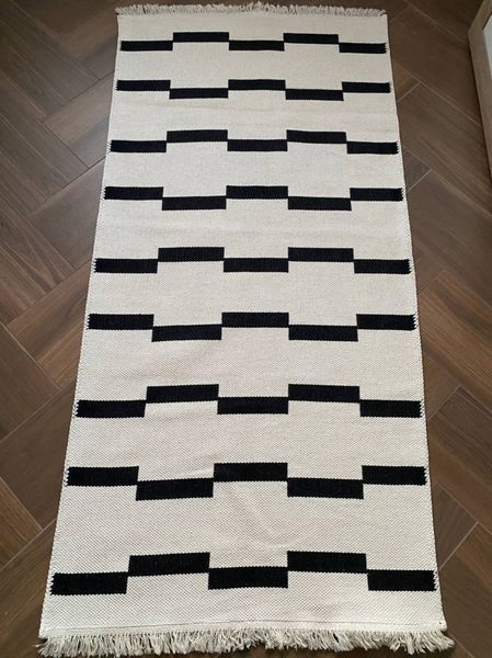 Безворсовий килим Domino black dobl-1 фото