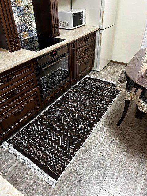 Безворсовий килим Dark browny dbr-1 фото