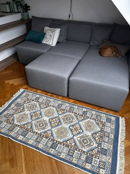 Безворсовий килим Pysanka brown-blue pbb-1 фото