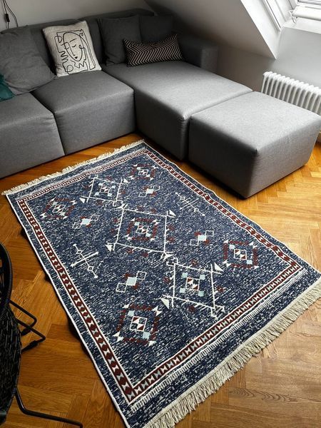 Безворсовий килим Lemko blue lemb-1 фото