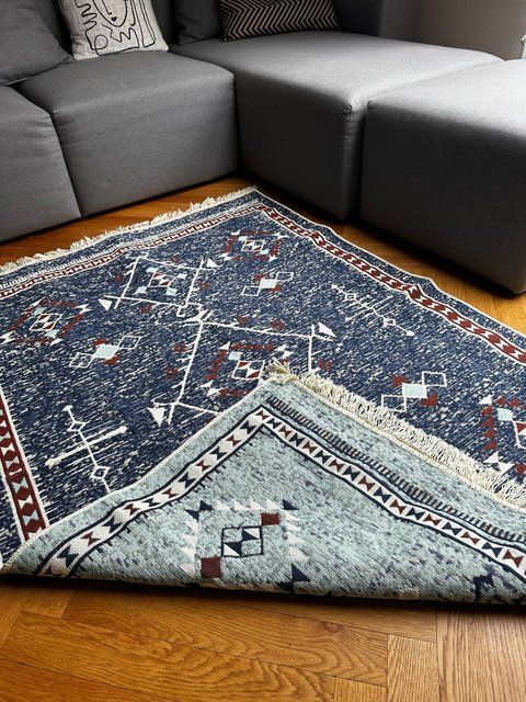 Безворсовий килим Lemko blue lemb-1 фото