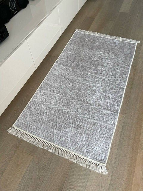 Безворсовий килим Stitch grey stg-1 фото