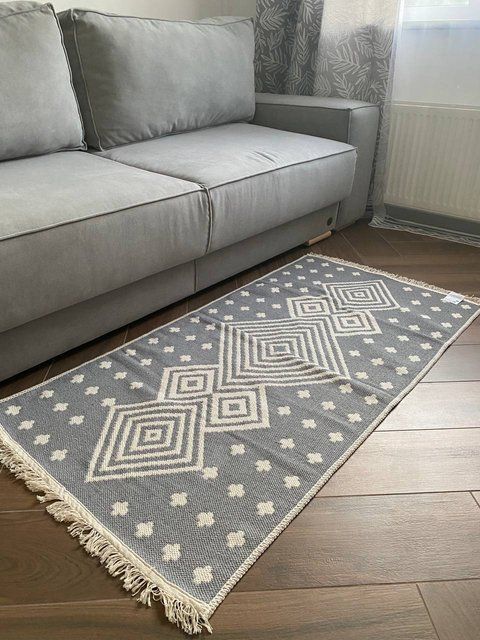 Безворсовий килим Laos grey lg-1 фото