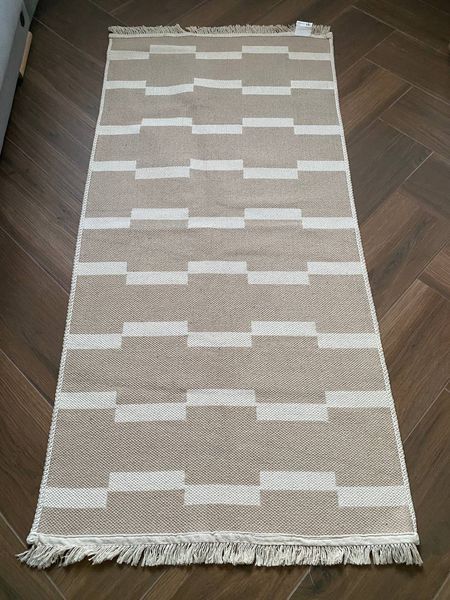 Безворсовий килим Domino beige dob-1 фото