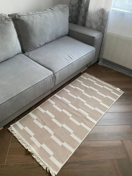 Безворсовий килим Domino beige dob-1 фото
