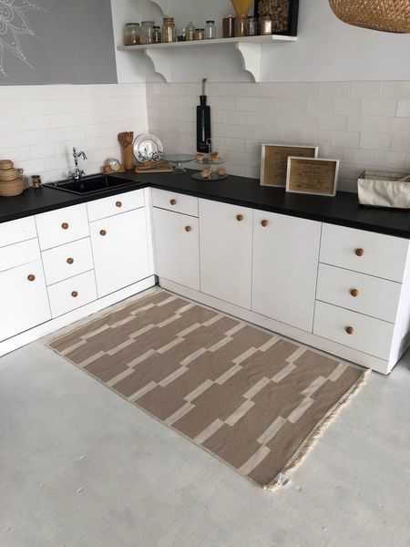 Безворсовий килим Domino beige dob-1 фото