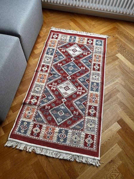 Безворсовий килим Pysanka blue-red pbr-1 фото