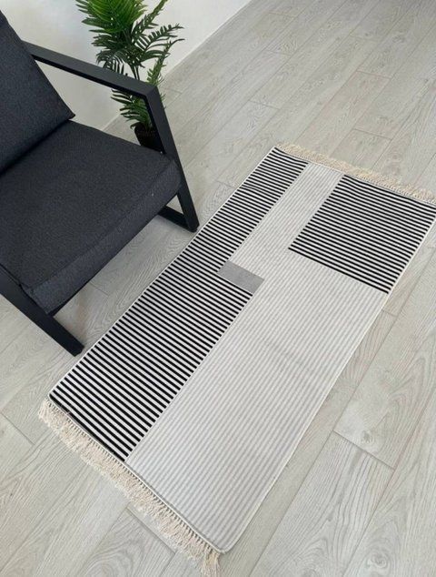 Безворсовий килим Linear grey lig-1 фото