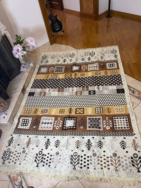 Безворсовий килим Garden brown gabr-1 фото