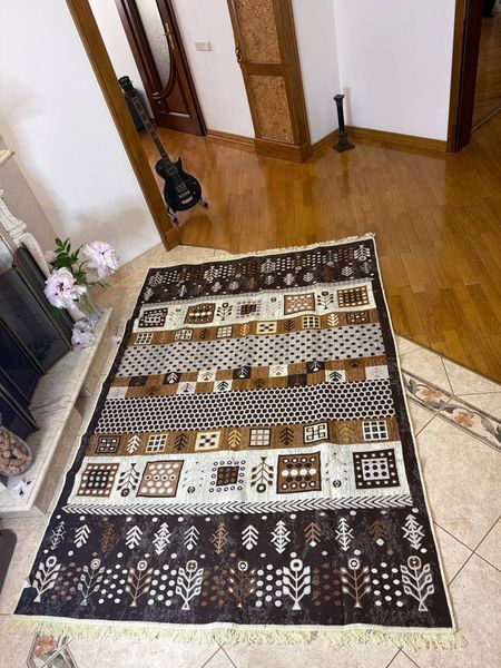 Безворсовий килим Garden brown gabr-1 фото