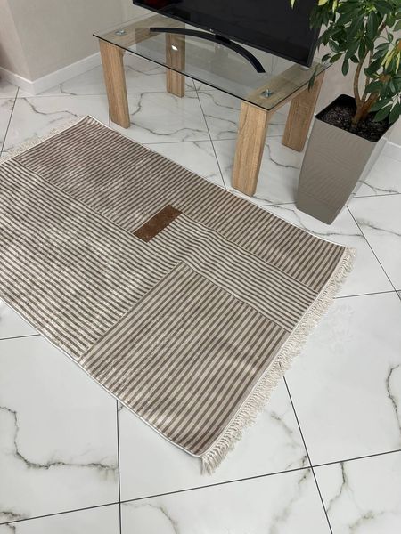 Безворсовий килим Linear beige lib-1 фото