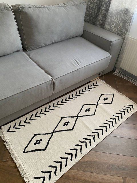 Безворсовий килим Scandi black sbl-1 фото