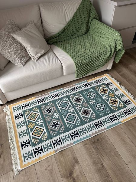 Безворсовий килим Cross emerald cem-1 фото