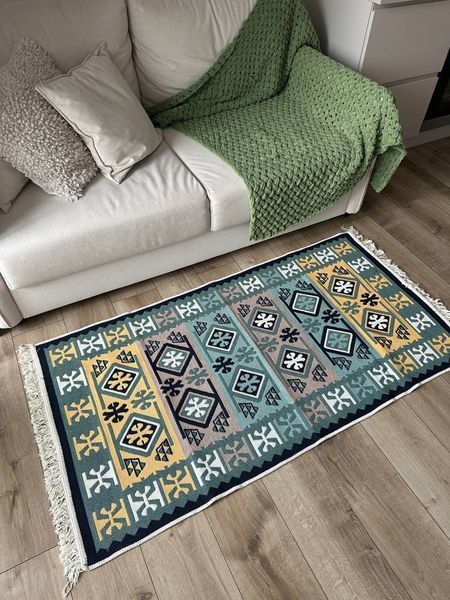 Безворсовий килим Cross emerald cem-1 фото